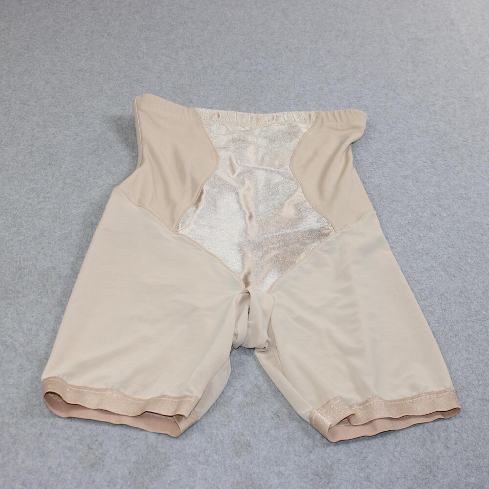 Maidenform High Waisted Shapewear Short Women Large Beige Slimming Stretch Tummy